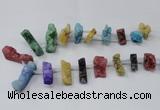 CTD1655 Top drilled 10*20mm - 15*40mm freeform druzy agate beads