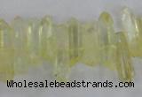 CTD1690 Top drilled 5*15mm - 7*35mm sticks dyed white crystal beads