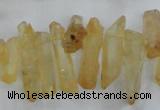CTD1691 Top drilled 5*15mm - 7*35mm sticks dyed white crystal beads