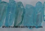 CTD1706 Top drilled 10*15mm - 15*35mm sticks dyed white crystal beads