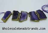 CTD1735 Top drilled 25*35mm - 30*45mm freeform agate slab beads