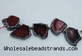 CTD1741 Top drilled 25*35mm - 35*50mm freeform agate slab beads