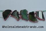 CTD1747 Top drilled 25*35mm - 35*50mm freeform agate slab beads
