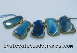 CTD1765 Top drilled 20*40mm - 35*55mm freeform agate slab beads