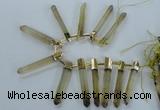 CTD1967 Top drilled 6*50mm - 10*60mm sticks lemon quartz beads