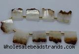 CTD1995 Top drilled 30*35mm - 35*40mm freeform druzy citrine beads