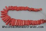 CTD2016 Top drilled 7*15mm - 8*45mm sticks turquoise beads