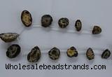CTD2501 Top drilled 15*20mm - 25*35mm freeform druzy agate beads