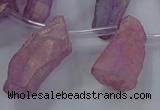 CTD2624 Top drilled 10*25mm - 20*45mm nuggets plated druzy quartz beads