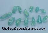 CTD2625 Top drilled 10*25mm - 20*45mm nuggets plated druzy quartz beads