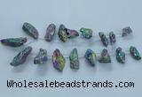 CTD2633 Top drilled 10*25mm - 20*45mm nuggets plated druzy quartz beads