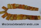 CTD2665 Top drilled 14*27mm - 16*42mm rectangle agate jasper beads