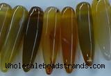 CTD2683 Top drilled 8*25mm - 10*50mm bullet agate gemstone beads