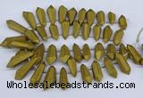 CTD2863 Top drilled 15*20mm - 22*50mm sticks plated quartz beads
