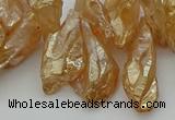 CTD3557 Top drilled 10*20mm - 12*30mm sticks plated quartz beads