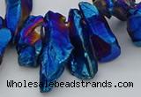 CTD3561 Top drilled 10*20mm - 12*30mm sticks plated quartz beads