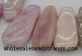 CTD3598 Top drilled 10*22mm - 15*45mm freeform kunzite gemstone beads