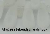 CTD3645 Top drilled 10*20mm - 15*45mm freeform matte white crystal beads