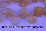 CTD3852 Top drilled 12*13mm - 13*15mm freeform citrine beads