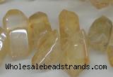 CTD541 Top drilled 12*20mm - 14*35mm nuggets plated quartz beads