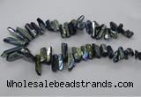 CTD784 Top drilled 8*18mm - 8*35mm nuggets plated quartz beads