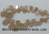 CTD908 Top drilled 15*20mm - 20*30mm freeform plated quartz beads