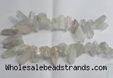 CTD958 Top drilled 10*20mm - 15*35mm nuggets AB-color white crystal beads