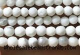 CTG1053 15.5 inches 2mm faceted round tiny white howlite beads