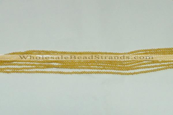 CTG118 15.5 inches 2mm round tiny yellow jade beads wholesale