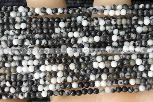 CTG2026 15 inches 2mm,3mm black & white jasper beads