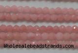 CTG203 15.5 inches 3mm faceted round tiny Chinese pink opal beads