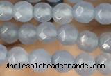 CTG2530 15.5 inches 4mm faceted round agate beads wholesale