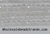 CTG601 15.5 inches 3mm faceted round white crystal beads