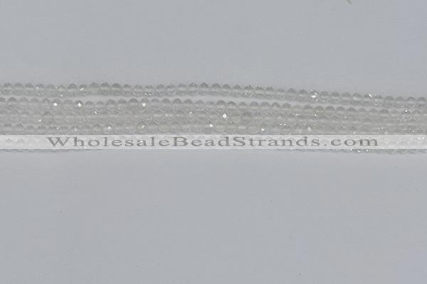 CTG601 15.5 inches 3mm faceted round white crystal beads