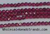 CTG617 15.5 inches 2mm faceted round mozambique red garnet beads