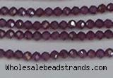 CTG619 15.5 inches 2mm faceted round Indian purple garnet beads