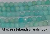 CTG648 15.5 inches 3mm faceted round Peru amazonite beads