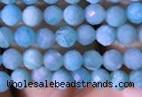 CTG766 15.5 inches 4mm faceted round tiny amazonite gemstone beads