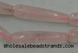 CTR40 15.5 inches 10*40mm faceted teardrop rose quartz beads