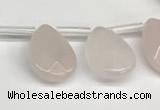 CTR660 Top drilled 10*14mm faceted briolette rose quartz beads