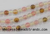 CTS01 15.5 inches 4mm round tigerskin glass beads wholesale