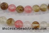 CTS03 15.5 inches 8mm round tigerskin glass beads wholesale