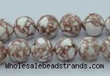 CTU106 16 inches 12mm round dyed flower turquoise beads wholesale