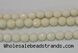 CTU1442 15.5 inches 6mm faceted round synthetic turquoise beads
