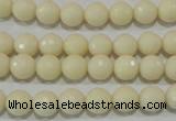 CTU1443 15.5 inches 8mm faceted round synthetic turquoise beads