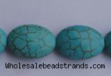 CTU23 15.5 inches 25*35mm oval blue turquoise strand beads Wholesale