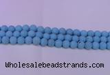 CTU2853 15.5 inches 10mm round matte turquoise beads