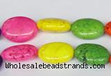 CTU716 15.5 inches 10*14mm oval dyed turquoise beads wholesale