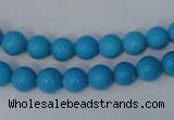 CTU823 15.5 inches 8mm round dyed turquoise beads wholesale