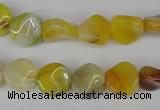 CTW06 15.5 inches 12mm twisted coin madagascar agate beads wholesale